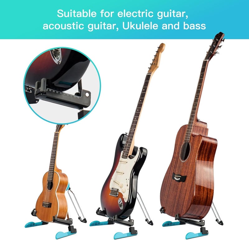 Guitto Guitar Stand Acoustic Floor Folding Guitar Holder Stand Tripod Universal for Acoustic Classical Electric Guitars Bass Ukulele Violin Banjo Mandolin GGS-03 - Image 3